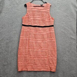 Sami & Jo Plus Peach Textured Sleeveless Dress With Black Waist Detail Size 2X